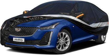 10 Layers Sedan Car Cover Waterproof All Weather for Automobiles,100% Waterproof Outdoor Car Covers Rain Snow UV Dust Protection. Custom Fit for Lexus ES, Cadillac CT5, CTS, Buick LaCrosse,etc