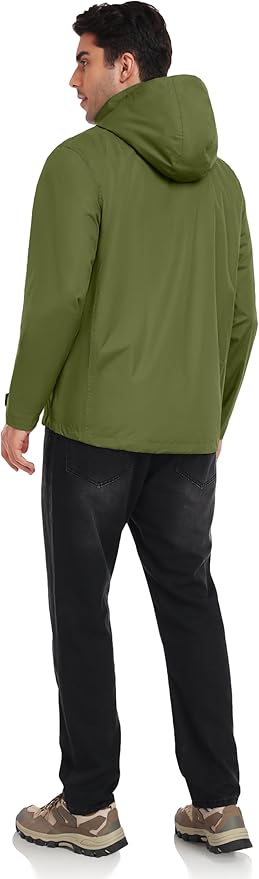 Little Donkey Andy Men's Waterproof Rain Jacket Outdoor Lightweight Rain Shell Coat for Hiking,Golf,Travel