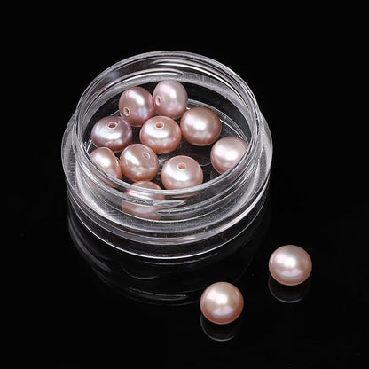 Natural Half Drilled Pearl Beads Purple 5.5-6mm 12pcs AAAA Freshwater Cultured Loose Gemstone Beads for DIY Stud Earring Jewelry Making