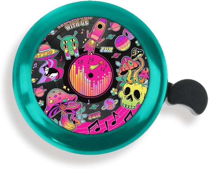 WIRESTER Green Aluminum Round Bike Bell, Classic Ring Bicycle Bell, Bike Accessories Bell Ring for Adults Kids Girls Boys