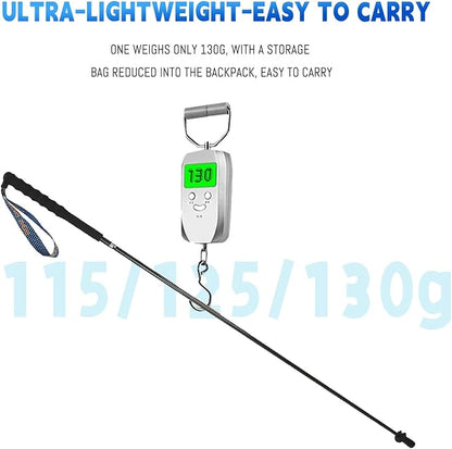 Ultra light hiking poles, collapsible, set of 2, ultra light carbon fibre, hiking poles with moisture absorbing handle, with storage bag, suitable for cross-country, mountaineering and camping