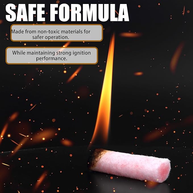 Waterproof Fire Starters with 5+ Minute Burn for Emergencies, Survival, Campfires, Fire Pits, Grills - 60 Pack Non-Toxic