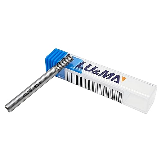 SA-1 Solid Carbide Burr Rotary File Cylindrical Shape Double Cut for Die Grinder,widely used for metalwork, tool making, engineering, wood carving by LU&MN