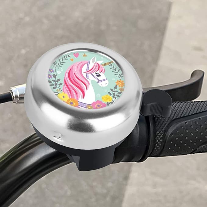 MZELQ Bicycle Bell Cute Clear Sound Adjustable Size Aluminum Bike Accessories Bell Ring for Girls Women Kids Adults