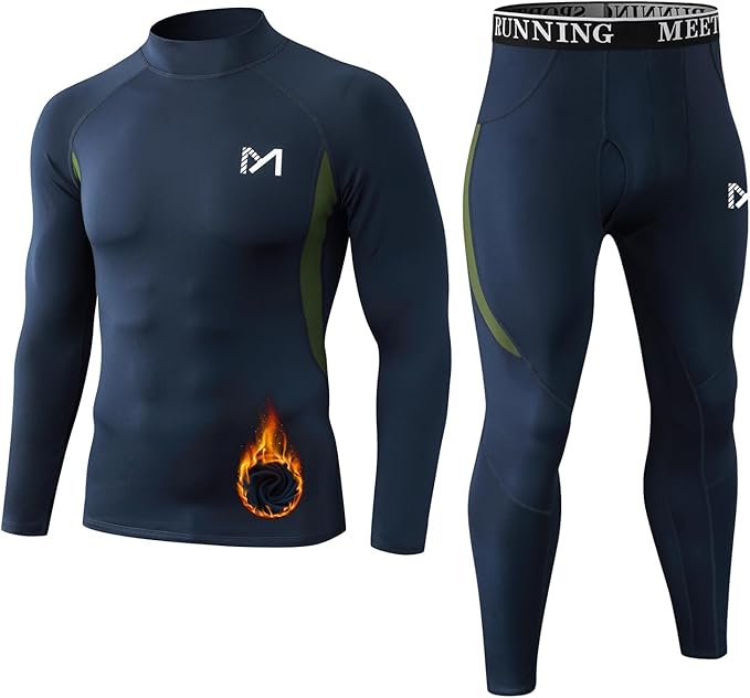Thermal Underwear for Men, Winter Gear Long Johns Base Layer Top and Bottom Set for Skiing Running