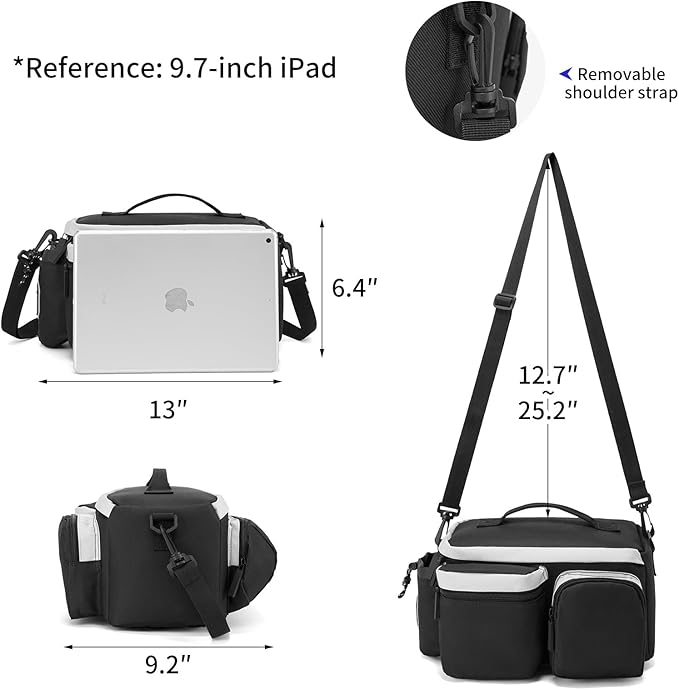 Bike Rear Rack Bag Waterproof Ebike Mountain Bicycle Saddle Bag 12L Cycling Pannier Trunk with Reflector & Shoulder Strap for Commuter Travel Outdoor