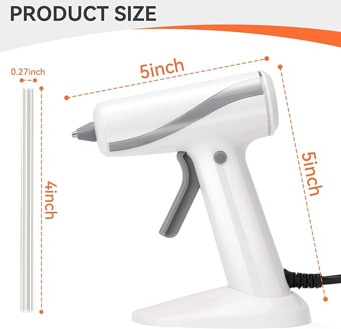 Mini hot glue gun Kit with 30 Glue Sticks, Hot Melt, High Temp for School Crafts DIY Arts and Quick Home Repairs (Orange Glue Gun)