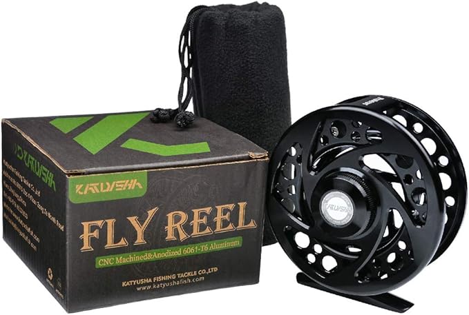 Fly Fishing Reel Fly Reels - Large Arbor CNC-Machined Aluminum Alloy Body Light Weight 5/7, 7/9, 9/10 wt (Black, Green, Silver/Blue, Gray-Green, Silver-Blue,Gunmetal,Ice Blue,Sapphire Blue)