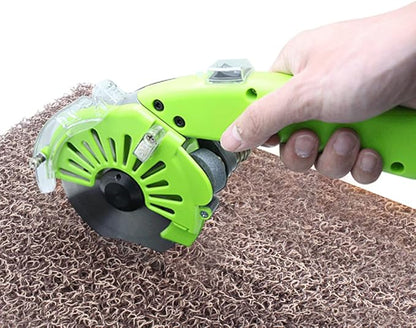 Fabric Rotary Cutter Electric Fabric Scissors, Round Blade Cutting Machine for Multilayer Fabric Leather Cloth Carpet, 5 Speed Adjustable, LED Light, 27mm / 1.1" Cutting Thickness