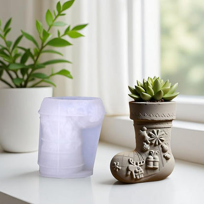 Christmas Stocking Resin Molds Silicone Molds - Reusable Classic Design for Casting with Epoxy Resin, Concrete, and Plaster to Create DIY Home Decor, Cosmetic Organizers, and Plant Pots