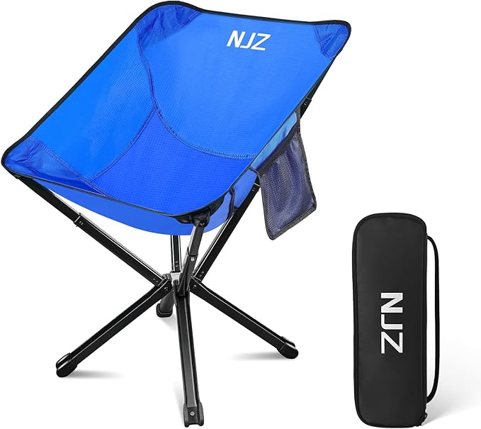 Portable Camping Chairs - 15s Setup & Compact 13" Fold - Backpacking Chair with Carry Bag, Camp Chair for Picnics, Fishing, Festival Sporting Events, Support 200 LBS - Blue
