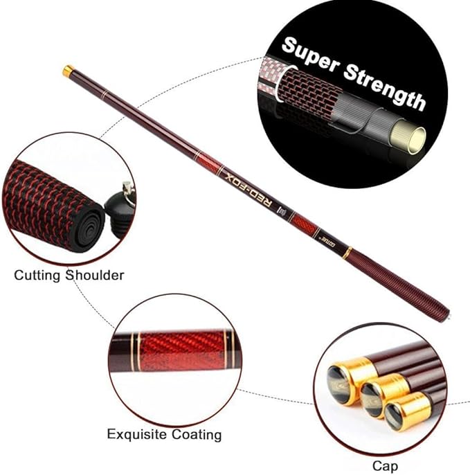 Goture//Telescopic Tenkara Fishing Rod Kit//Ultralight Travel Fishing Rod,Portable Collapsible Bass Crappie Rod, Carbon Fiber Inshore Stream Trout Pole 10 12 15 18 21 24 Free Tip Set(Top 3 Segment)
