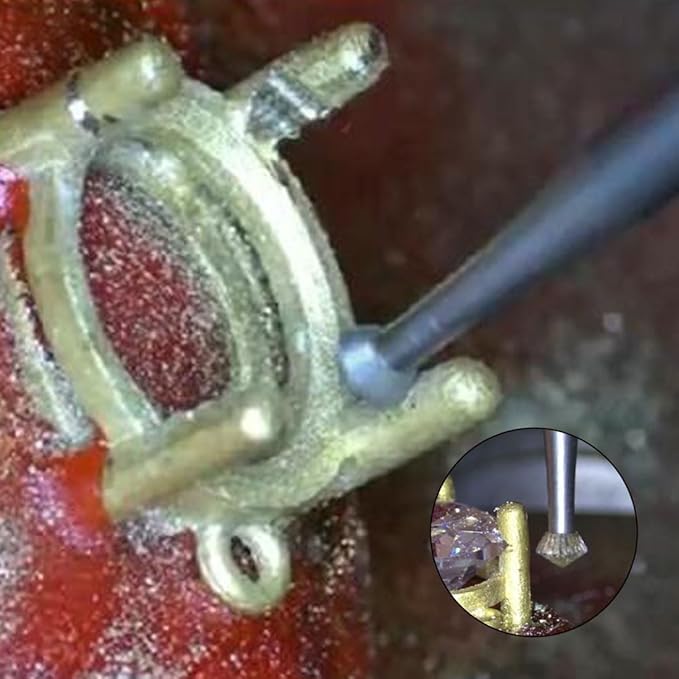 𝐋𝐮𝐨 𝐤𝐞 6 Pcs 45º Hart Burr - 3/32'' Shank Jewelry Making Bits 45 Degree Heart Burs Setting Bits for Dremel Rotary Tools ( 008 - 023 )