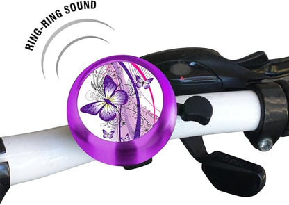 WIRESTER Purple Aluminum Round Bike Bell, Classic Ring Bicycle Bell, Bike Accessories Bell Ring for Adults Kids Girls Boys