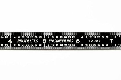 PEC Tools 12-Inch Mechanic's Flexible Ruler, 1/50" Thick X 1/2" Wide, High Contrast, Measuring Accuracy 1/32", 1/64", 1/10" and 1/50" Scales, Made in USA