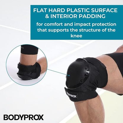 BODYPROX Knee Pads Elbow Pads Wrist Guards Set for Inline Skating, Skateboarding, Roller Derby and BMX Ride.