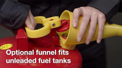 Eagle 1 Gallon Type I Yellow Safety Gas Can for Diesel with Flame Arrester, Self-Closing Lid, and F-15 Funnel, Made in the USA, Galvanized Steel Flammable Storage Can, UI10FSY