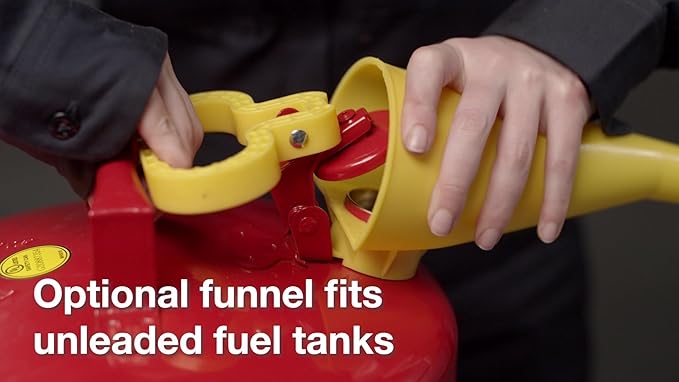 Eagle 1 Gallon Type I Red Safety Gas Can for Gasoline with Flame Arrester, Self-Closing Lid, and F-15 Funnel, Made in the USA, Galvanized Steel Flammable Storage Can, UI10FS