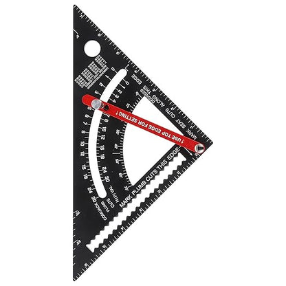 Luxshiny Adjustable Aluminum Alloy Tool for Carpenters Precision Rafter Triangle Ruler with Angle Scale for Woodworking and Carpentry Measurement