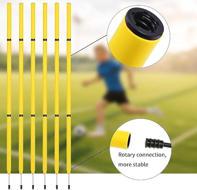 Soccer Agility Training Equipment, 6 Adjustable Soccer Training Agility Poles, 1 Speed Agility Ladder,10 Soccer Agility Cones for Training, 1 Jump Rope + Storage Bag for Youth Soccer Drills