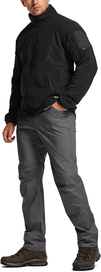 CQR Men's Flex Stretch Tactical Pants, Water Resistant Ripstop Cargo Pants, Lightweight EDC Outdoor Work Hiking Pants