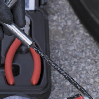 Permacure Emergency Roadside Tire Repair Kit, with Chemical Vulcanizing Fluid and Tools - Includes 10 Nylon-Reinforced, Natural Rubber, Self-Vulcanizing Tire Plugs