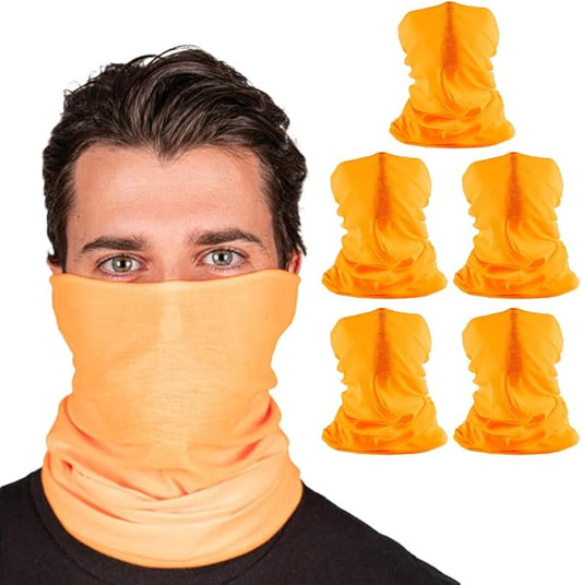 S A Company 5-Pack UV Face Shield | UV 30+ Multipurpose Neck Gaiter Balaclava for Adults