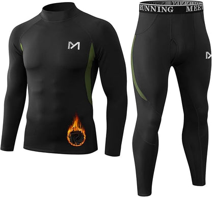 Thermal Underwear for Men, Winter Gear Long Johns Base Layer Top and Bottom Set for Skiing Running