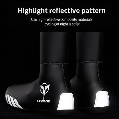 GEWAGE Cycling Shoe Covers Winter Thermal Warm Cycling Overshoes Water Resistant Windproof Bike Bicycle Shoe Covers for Man Woman (Black, XXX-Large)