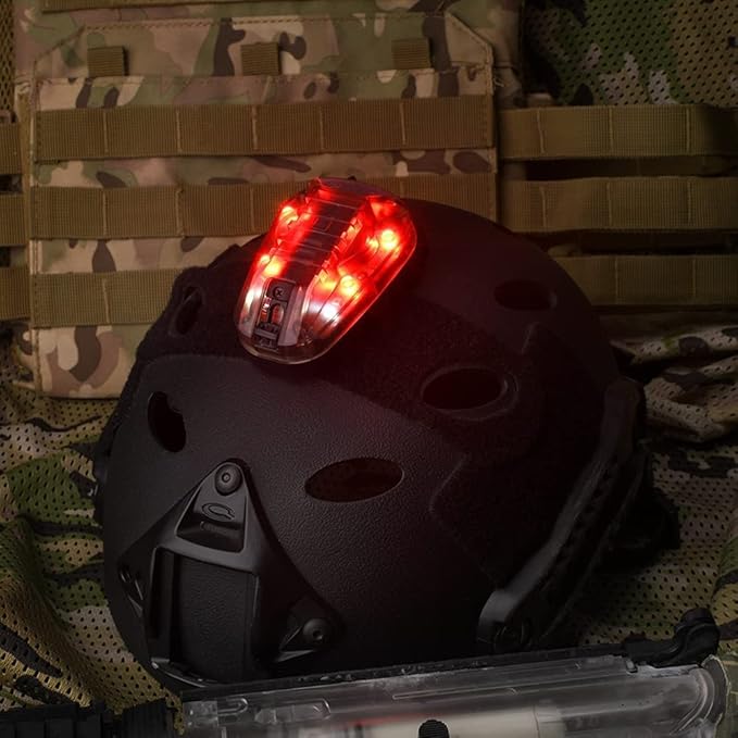 NOBUHIRO Tactical Helmet Signal Light Optional 4 Modes with Visible LED + IR Constant-on/Strobe, Waterproof Ladybird Survival Identification Lamp for Outdoor Sports