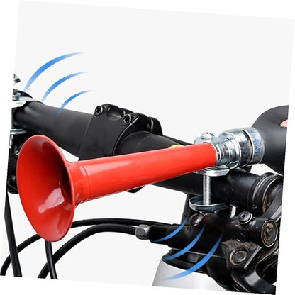 STOBAZA Portable Loud Bike Horn for Adults Electroplated Construction Safety Warning Sound for Mountain Road Folding Bicycles Black Red