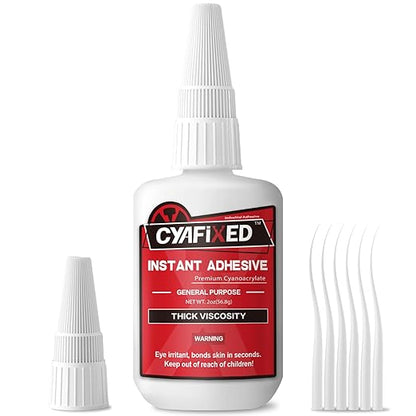 Thick Super Glue 56.8 Gram (2oz), Clear Heavy Duty Ca Glue Repair Wood Furniture Plastic Crafts Shoe Sole, All Purpose Cyanoacrylate Adhesive for Woodworking Ceramic Leather Metal Glass Pottery