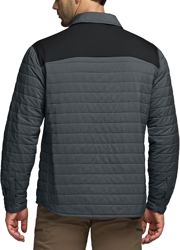 CQR Men's Lightweight Insulated Jacket, Windproof Packable Water Resistant Warm Active Coat for Hiking Work Outdoor Tactical