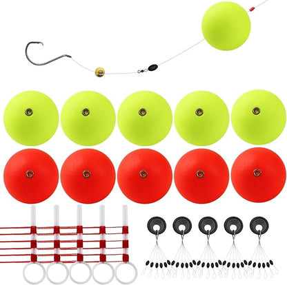 Dovesun 20pcs Slip Fishing Bobber Fishing Float Slip Fishing Rig Rubber Bobber Stoppers for Crappie Panfish Walleyes Trout Bass Fishing