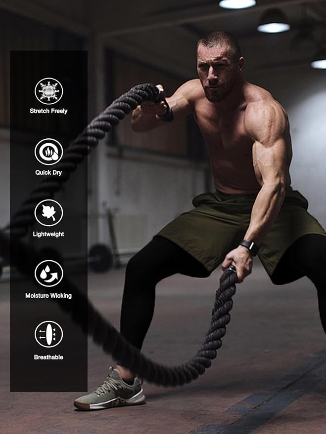 4 Pack Men’s Compression Pants Running Tights Workout Leggings for Men Athletic Base Layer Bottoms with Pockets