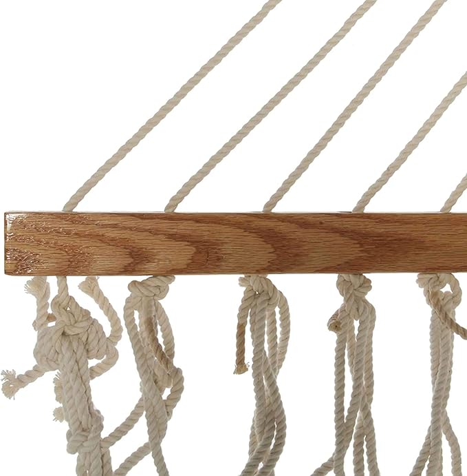Original Pawleys Island 13OC Original Deluxe Cotton Rope Hammock with Free Extension Chains & Tree Hooks, Handcrafted in The USA, Accommodates 2 People, 450 LB Weight Capacity, 13 ft. x 55 in.