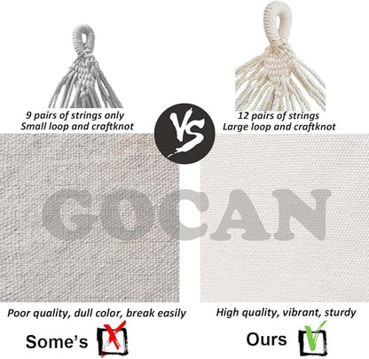 Double Hammock 2 Person Extra Large 220x150cm Total Length 330cm Load 500lb Canvas Cotton Hammock for Patio Porch Garden Backyard Lounging Outdoor and Indoor with Removable Spreader bar