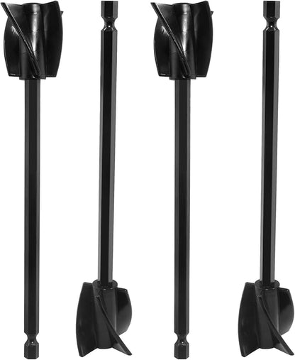 Litoexpe 4 Pcs Resin Mixer Paddles, Epoxy Resin Mixer Paddle Attachment for Powerful Mixing, Reusable Paint Stirrer Drill Attachment for Mixing Resin, Epoxy, Silica Gel Molds (Black)