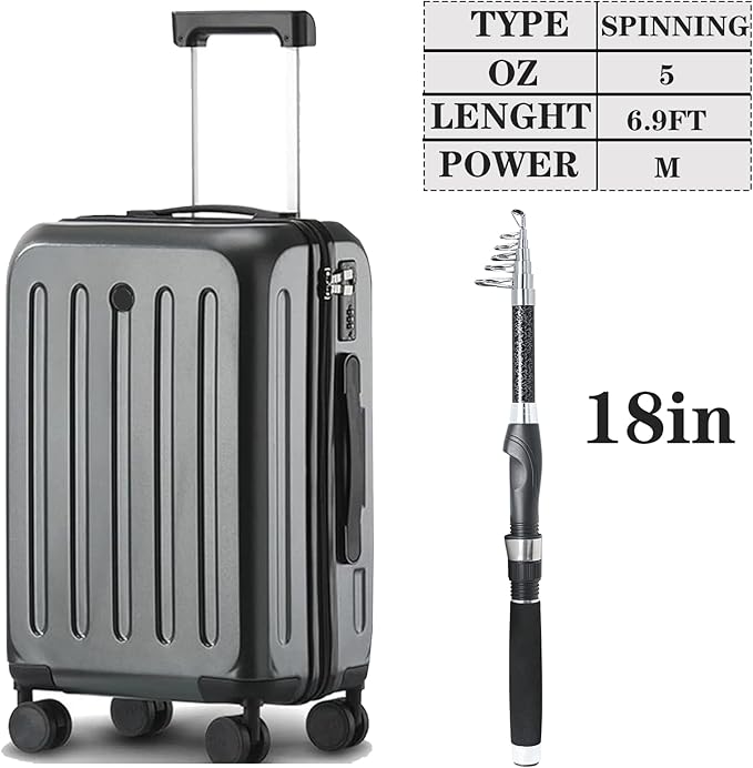 2PACK Fishing Pole Combo,Carbon Fiber Fishing Rod Spinning Reels Fishing Carrier Bag for Travel Saltwater Freshwater