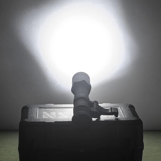 NOBUHIRO M600B 600 Lumens Tactical Flashlight, with Replaceable Mounting Rotating Base for 20mm Picatinny & Mlok/Keymod Rail, Include with Remote Pressure & Push Button Switch (M600B)