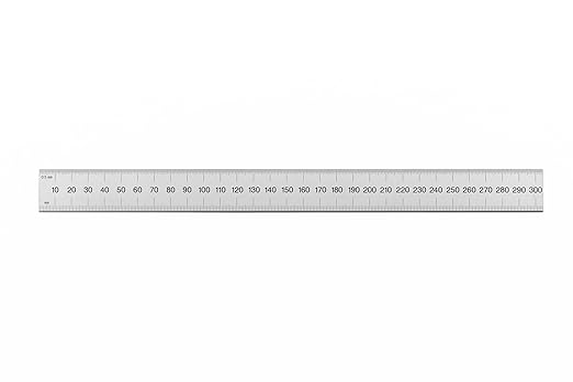 PEC Tools Machinist Metal Ruler, 12" x 300mm Metal Ruler, 1/25" Thick X 1" Wide, Measurement Accuracy 1/32",1/64", 0.5mm, 1mm, Carbon Steel, Satin Chrome, Made in USA