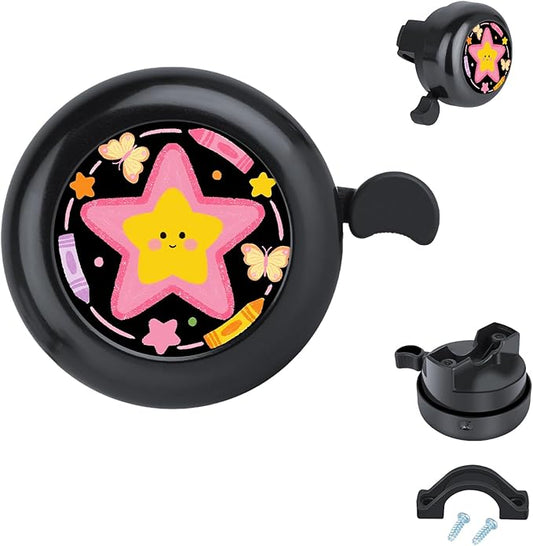 MZELQ Bicycle Bell Cute Clear Sound Adjustable Size Aluminum Bike Accessories Bell Ring for Girls Women Kids Adults