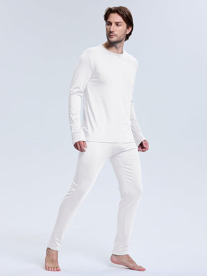 VZV Thermal Underwear for Men Fleece Lined Long Johns for Mens Thermals Top and Bottom Set Soft Base Layer for Winter