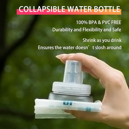 Soft Flasks Soft Running Water Flask Collapsible Soft Water Bottles Small BPA-Free for Sports Hiking Hydration Pack 500 ml/17oz，300 ml/10oz（300ml,blue）