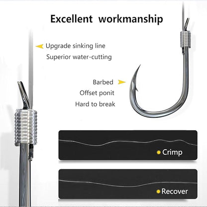 AMHDV Pre Tied Fishing Hooks on Line, Small Fish Hook with Leaders (Pack of 20)