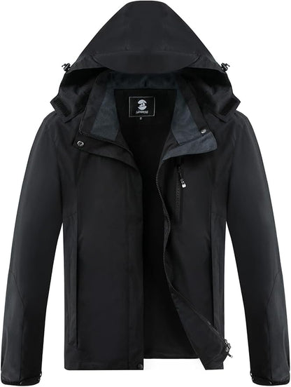 Womens Waterproof Rain jacket Lightweight Active Outdoor Raincoat with Removable Hood