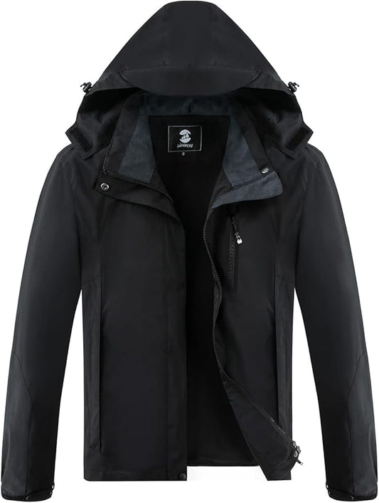 Womens Waterproof Rain jacket Lightweight Active Outdoor Raincoat with Removable Hood