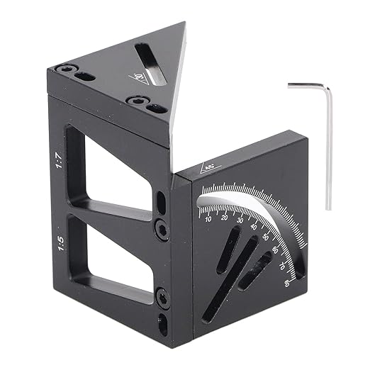 3D Woodworking Square Aluminum Alloy Multi Angle Measuring Ruler 45 90 Degree Carpenter Square Protractor