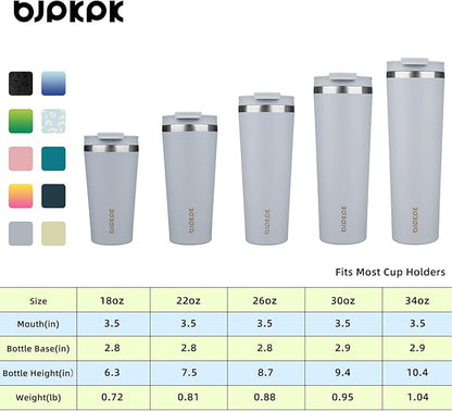 BJPKPK 26oz Stainless Steel Insulated Tumbler With lid And Straw Travel Coffee Thermal Tumblers Cup For Women And Men,Modern Blue