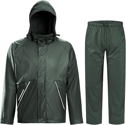 TOWN&FIELD Rain Suits for Fishing Waterproof Rain Gear for Men Women Heavy Duty Rain Coat Jacket with Pants/Overalls